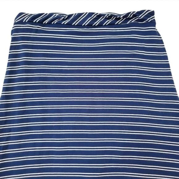 Adrienne Vittadini Striped Soft Jersey Knit Faux Wrap Skirt in Navy/White Size S - Picture 4 of 7